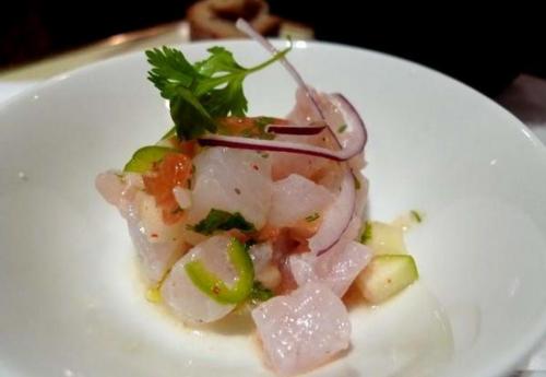 ceviche of sea bass with pineapple